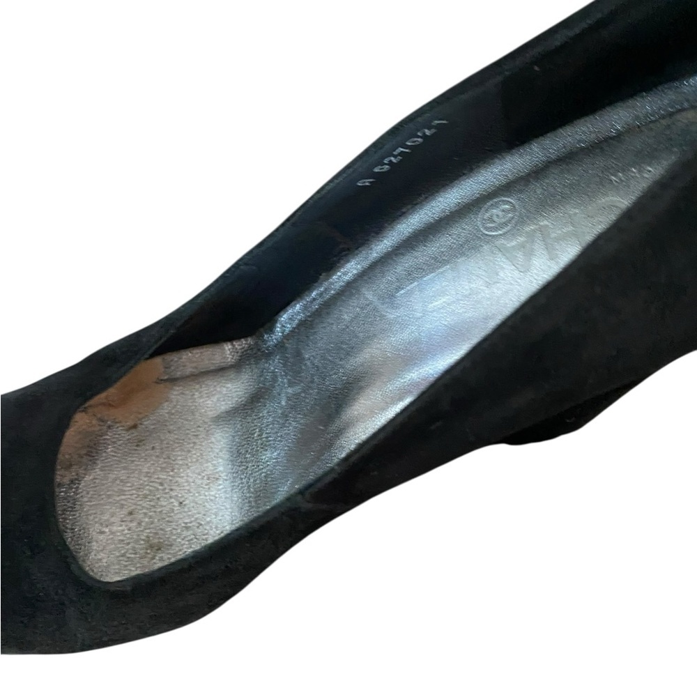 CHANEL Black and Silver Wedges - Picture 6 of 8